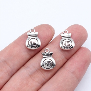 20个/包 14x10mm 古银色锌合金材质 福袋吊坠 ABD-C16140