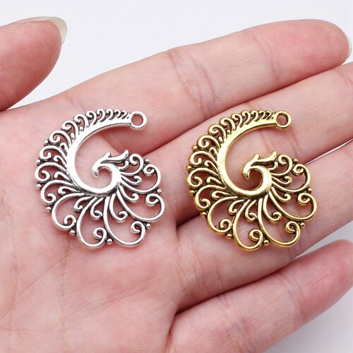 5个/包 31x32mm 多色DIY饰品配件凤凰耳环挂坠 ABD-C13525