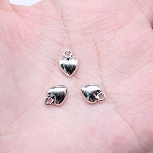 20个/包 10x7mm 古银色锌合金材质 爱心吊坠 ABD-C15776