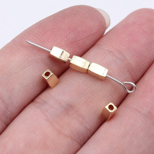 100个/包 2.9x2.9x5.2mm 几何长条形小孔珠隔位珠 ABD-C16242