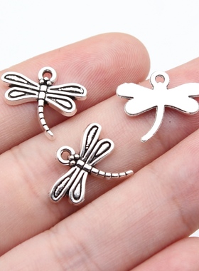20个/包17x15mm古银色DIY饰品配件蜻蜓吊坠