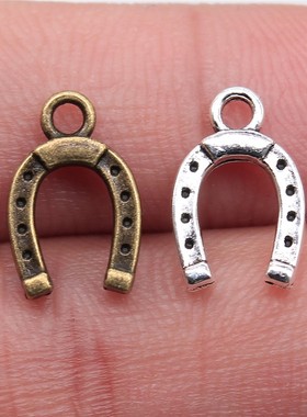 40个/包 14x9mm 多色DIY饰品配件 马蹄铁吊坠 ABD-C11030