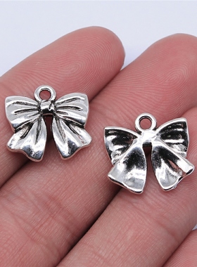 10个/包 17x16mm 多色锌合金材质 蝴蝶结吊坠 ABD-C14490