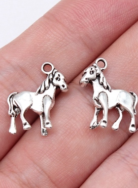20个/包 17x15mm 古银色锌合金材质 小马驹吊坠 ABD-C16314