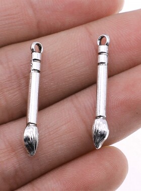 20个/包 4x30mm 古银色锌合金 DIY饰品配件 毛笔吊坠 ABD-C13290