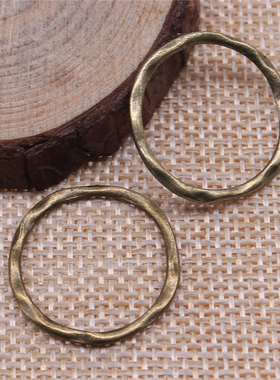 10个/包 23x24mm 古青铜色 不规则圆环吊坠 A13007