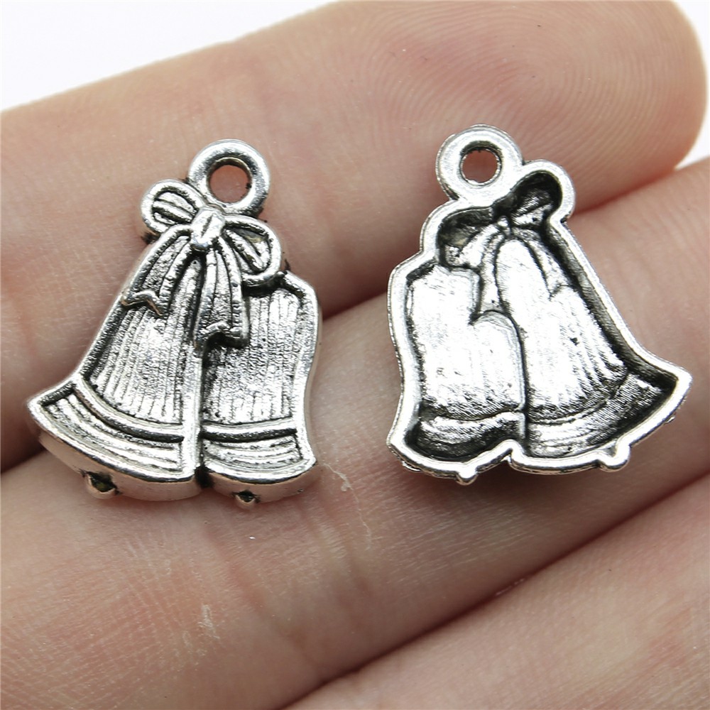 10个/包 21x17mm 古银色锌合金材质 铃铛吊坠 ABD-C11814