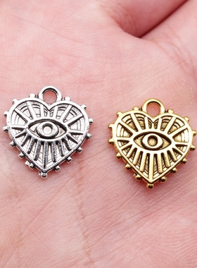 10个/包 16x15mm 多色DIY饰品配件心形眼睛吊坠 ABD-C14439