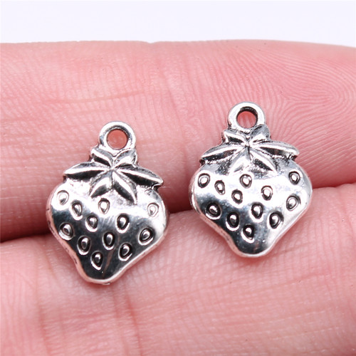 20个/包 15x11mm 多色 锌合金材质 草莓吊坠 ABD-C15162