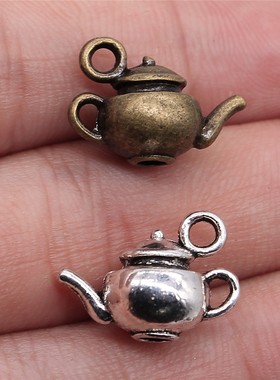 10个/包 18x13x10mm 多色饰品配件 3D 茶壶吊坠 ABD-C10650