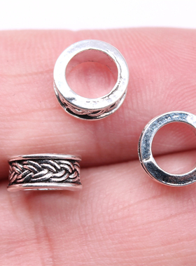 40个/包 9x9x4mm 多色锌合金 DIY配件手工 大孔珠 ABD-C14805