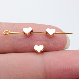 多色 4.4x5.2x2.9mm 锌合金材质 爱心小孔珠 C16369 100个 ABD 包