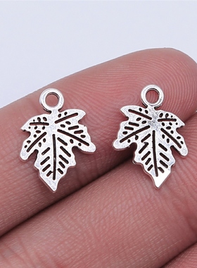 40个/包 12x11mm 古银色锌合金材质 树叶吊坠 ABD-C14358