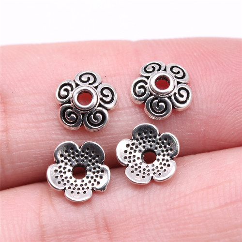 50个/包 8x8x3mm 多色 锌合金材质 花托 ABD-C14882