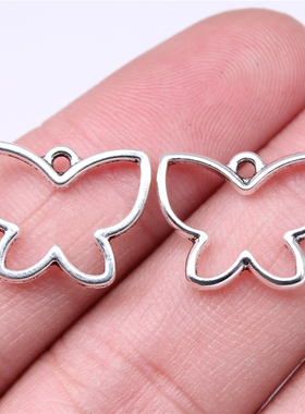 20个/包 18x14mm 多色 锌合金 镂空蝴蝶吊坠 ABD-C14931