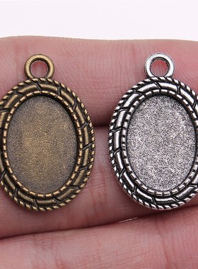 10个/包 内入13x18mm 多色锌合金材质 椭圆底托 F-C10131