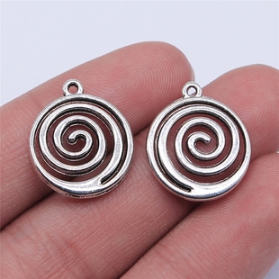 10个/包 17x17mm 古银色 配件 DIY手作配件 旋涡吊坠 ABD-C14504