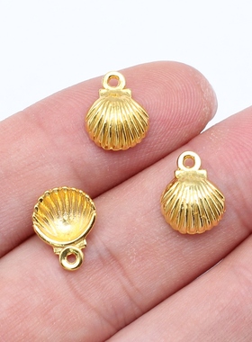 40个/包 12x9mm 多色锌合金材质 海洋生物 贝壳吊坠 ABD-C14795