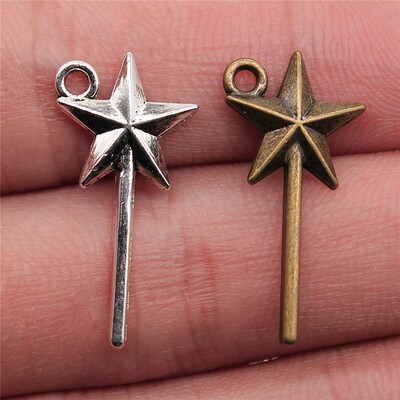 40个/包 25x13mm 多色仙女棒 魔术棒 精灵棒吊坠 ABD-C10676
