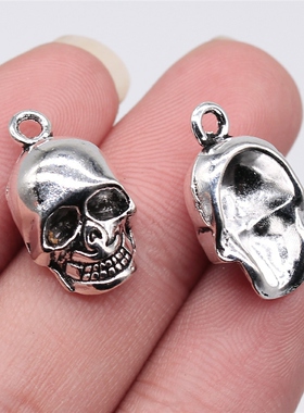 10个/包 21x12mm 多色复古饰品配件DIY 骷颅头吊坠 ABD-C14122
