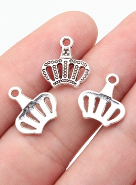 40个/包14x13mm古银色DIY饰品配件皇冠吊坠