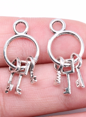10个/包 25x13mm 古银色锌合金材质 钥匙串吊坠 ABD-C15099