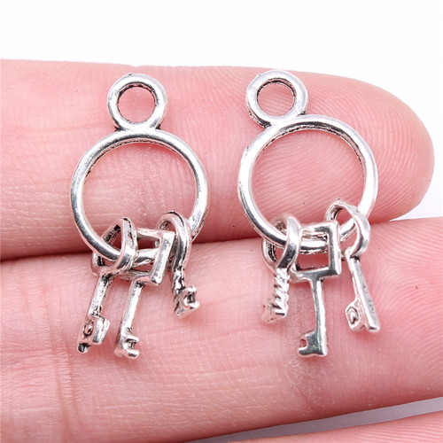 10个/包 25x13mm 古银色锌合金材质 钥匙串吊坠 ABD-C15099