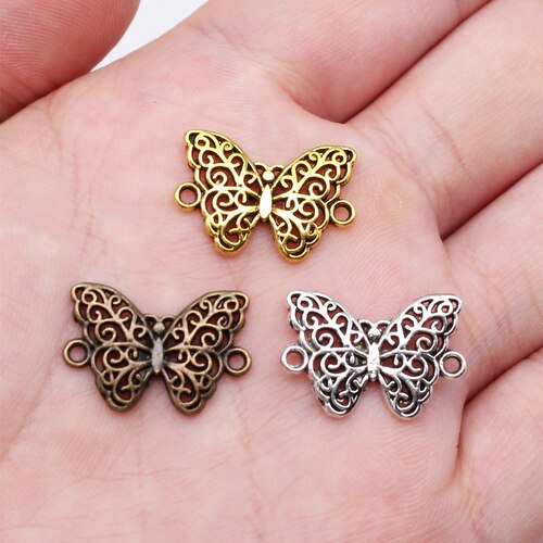 10个/包 14x21mm 多色DIY饰品配件蝴蝶连接件 ABD-C13156