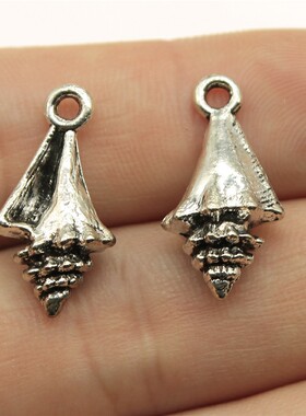10个/包 21x11x6mm 古银色 DIY饰品配件 海螺吊坠 ABD-C12328
