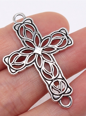 10个/包 42x27mm 古银色锌合金 十字架连接件 ABD-C13860