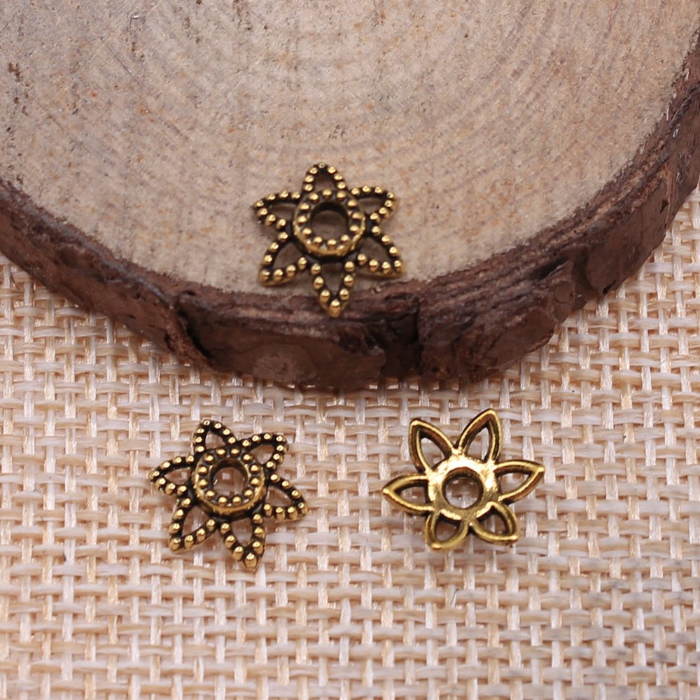 50个/包 10x10mm 古金色 diy饰品配件 花托其他 d10349
