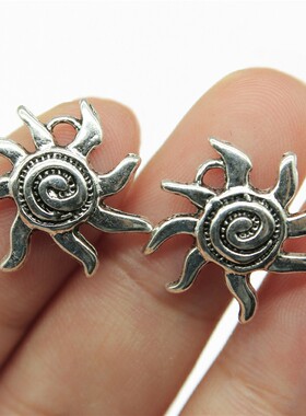 10个/包 19x17mm 多色复古DIY饰品配件 太阳吊坠 ABD-C11800