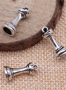 12个/包 18x8mm DIY饰品配件 国际象棋 车吊坠 B11678-A11387