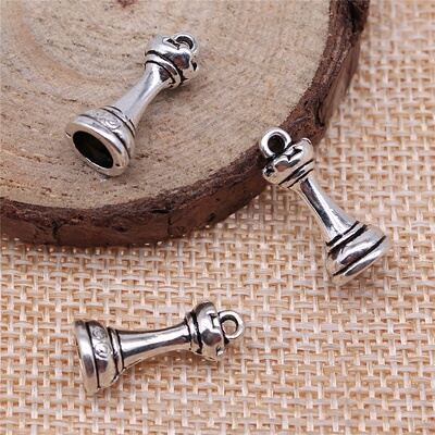 12个/包 18x8mm DIY饰品配件 国际象棋 车吊坠 B11678-A11387
