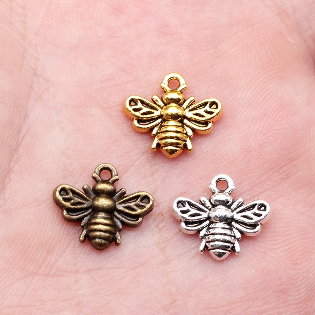 20个/包 11x14mm 多色DIY饰品配件蜜蜂吊坠 ABD-