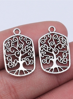 10个/包 15x22mm 多色 锌合金 生命之树吊坠 ABD-C14359