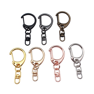 10个/包 43mm DIY饰品配件 C扣+8字旋转扣钥匙链箱包扣子配件