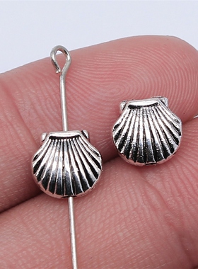 20个/包 9x8mm 古银色锌合金材质 贝壳小孔珠 ABD-C14399