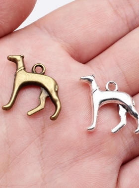 10个/包 20x20mm 多色DIY饰品配件 灰狗吊坠 ABD-C10285