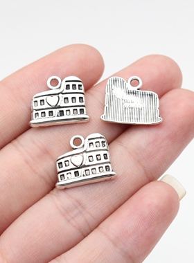 10个/包16x13mm古银色DIY饰品配件罗马斗兽场吊坠