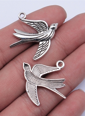 10个/包 29x28mm 多色手工配件DIY 小鸟吊坠 ABD-C11276