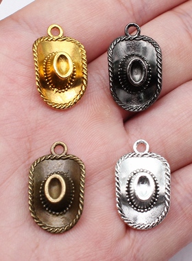 10个/包 23x13mm 多色DIY饰品配件 牛仔帽吊坠 ABD-C10307