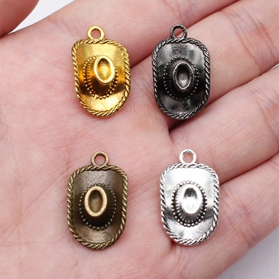 10个/包 23x13mm 多色DIY饰品配件 牛仔帽吊坠 ABD-C10307