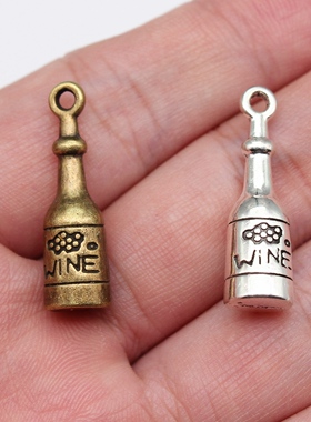 5个/包 28x8mm 多色DIY饰品配件 3D酒瓶吊坠 ABD-C10215