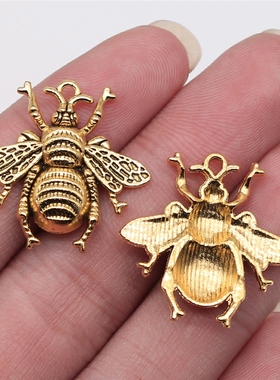 10个/包 25x25mm 多色复古饰品配件DIY 蜜蜂吊坠 ABD-C14547