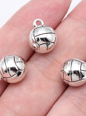 5个/包 14x11mm 多色 锌合金材质 立体排球吊坠 ABD-C16192