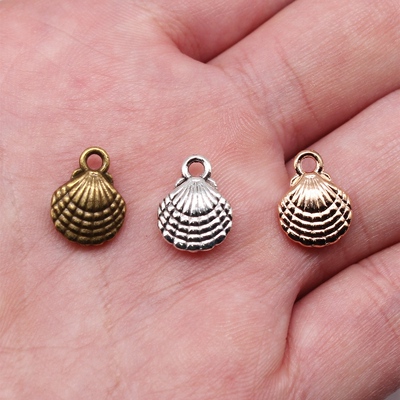 20个/包 13x10mm 多色锌合金材质 饰品配件 贝壳吊坠 ABD-C10025