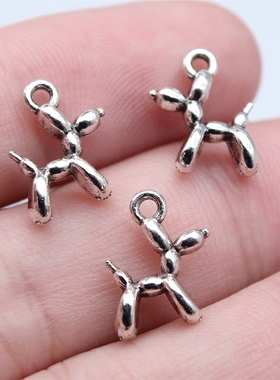 20个/包 10x14mm 古银色锌合金材质 小号气球狗吊坠 ABD-C15958