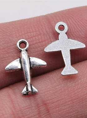 20个/包 11x15mm 古银色锌合金 DIY饰品配件 飞机吊坠 ABD-C13638