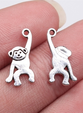 40个/包 16x8mm 古银色锌合金材质 猴子吊坠 ABD-C14163